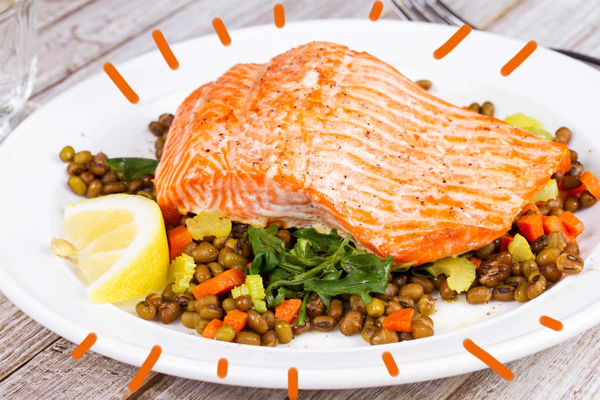 lentilles saumon