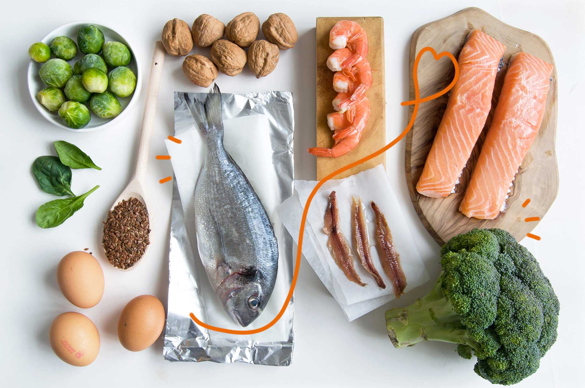planches avec aliments riches en omega 3