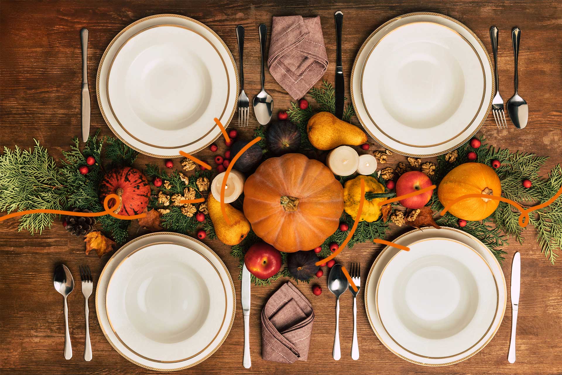 Table decoree aux couleurs de l automne