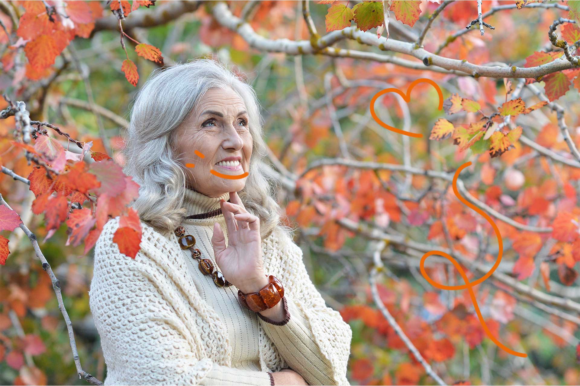 femme heureuse d'être en automne