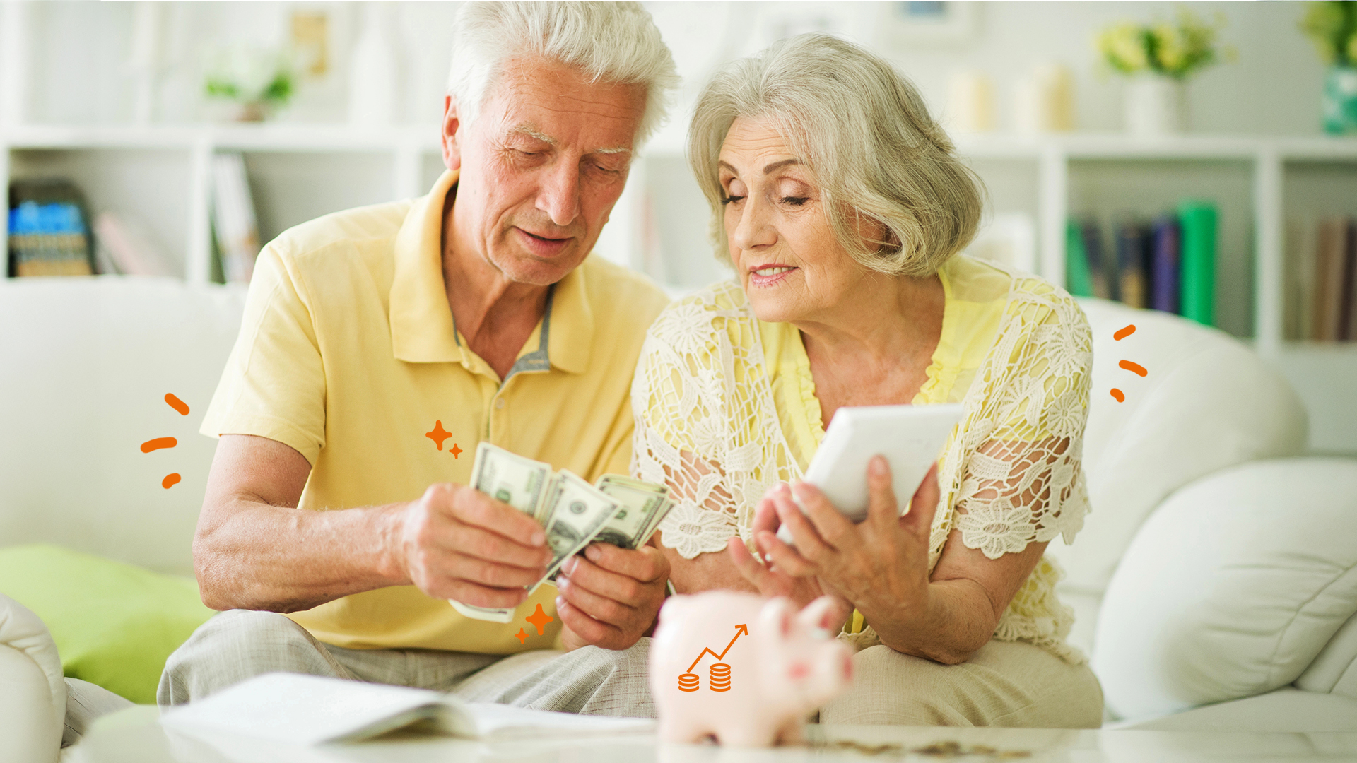 couple age qui compte leur argent